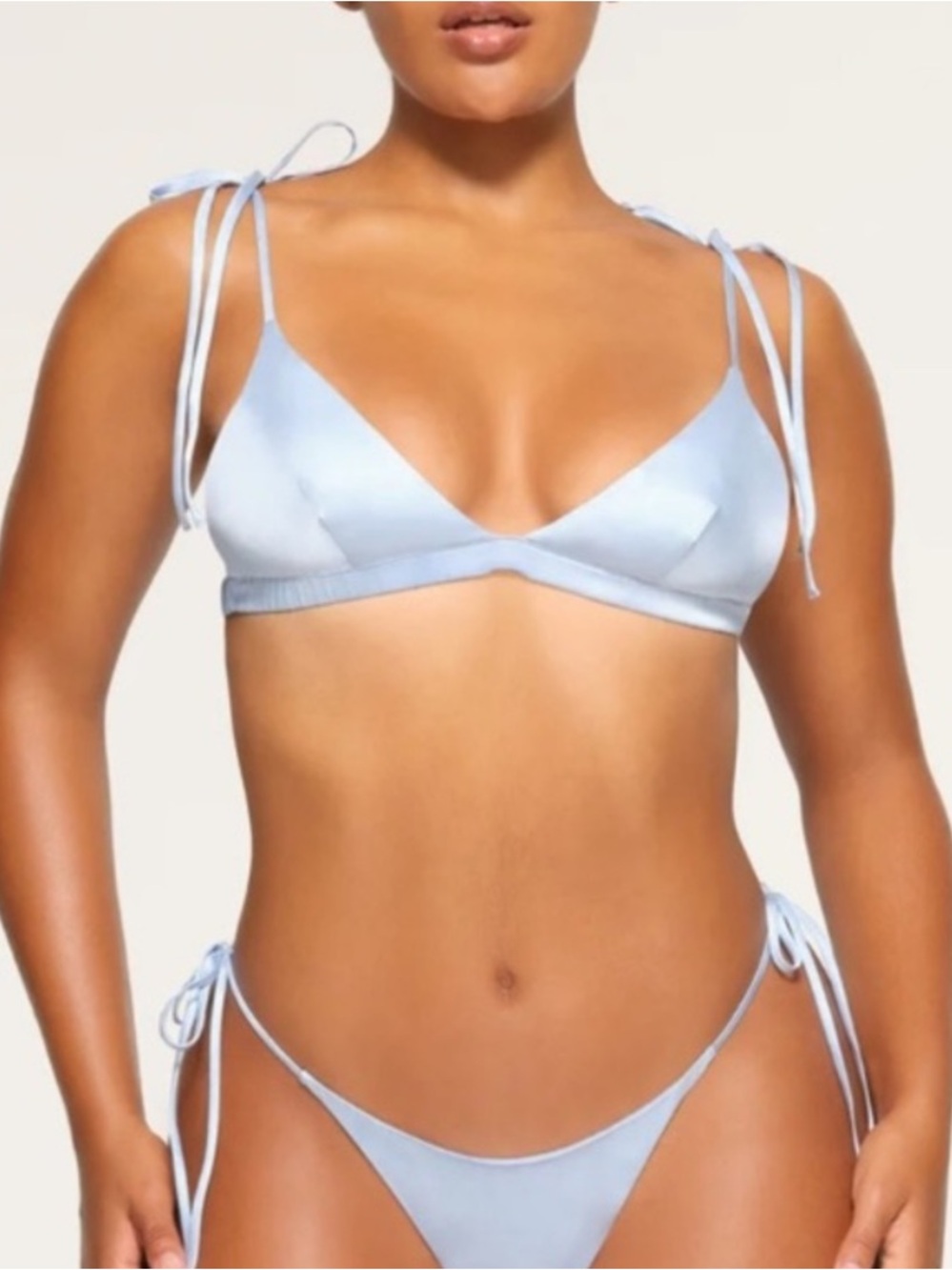 SKIMS Bridal Silk Triangle Bralette in Glacier. Size XS.